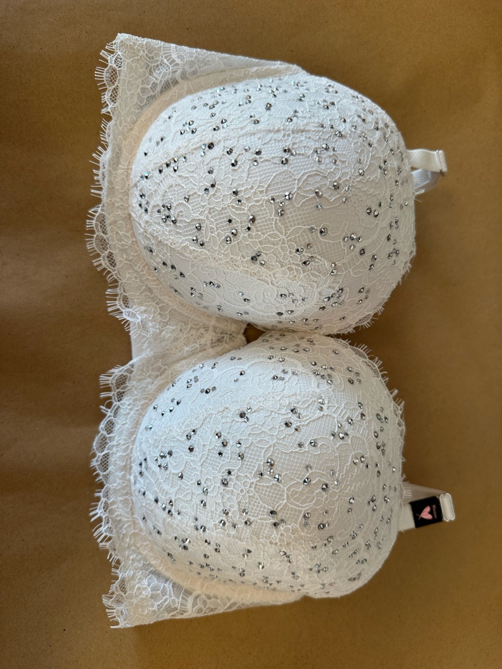 White Lace Embellished Lightly Lined Bra
